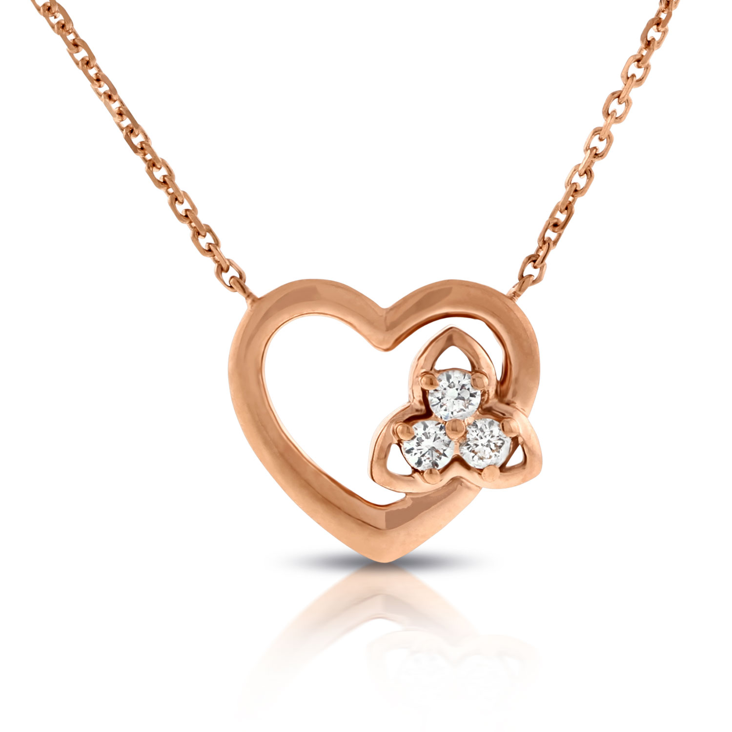Rose Gold Diamond Heart Necklace 14K Ben Bridge Jeweler