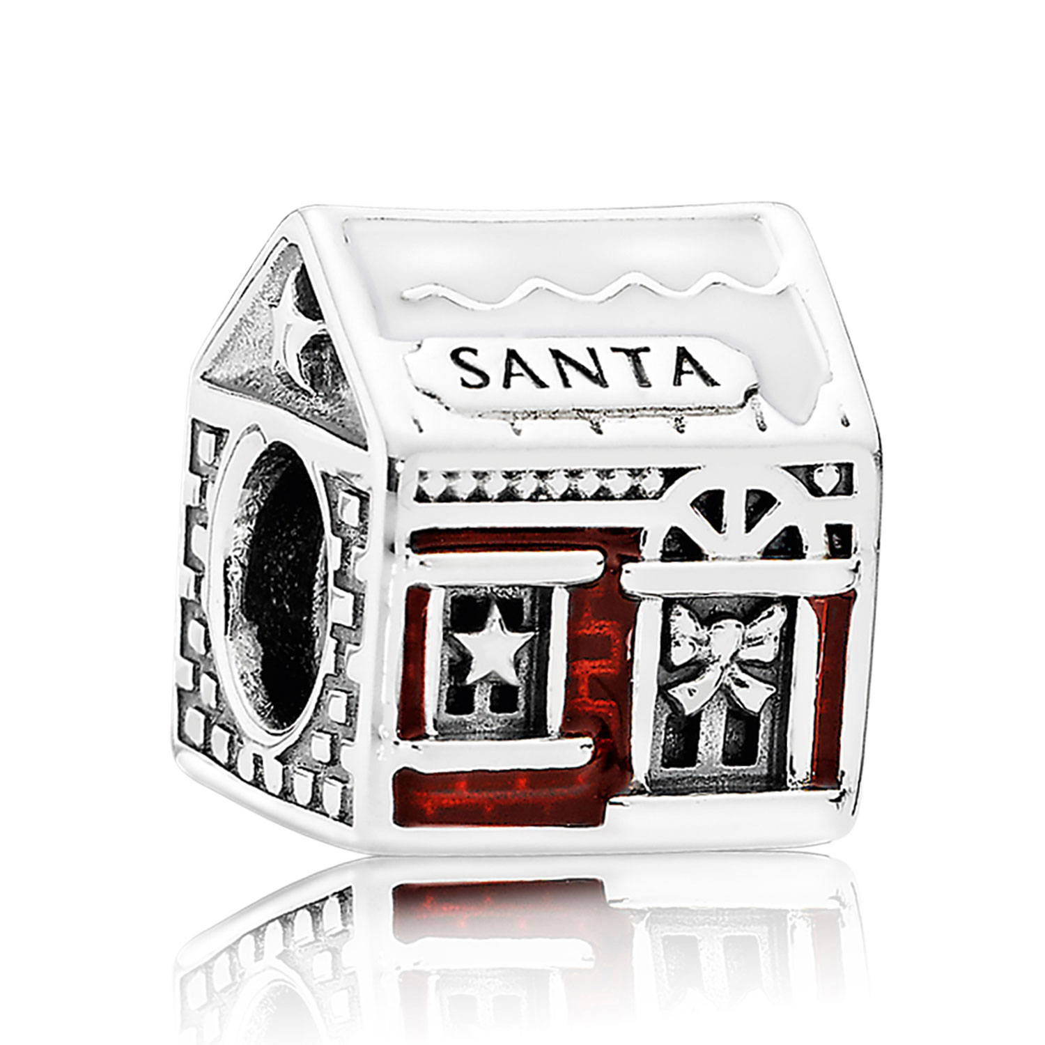 PANDORA Santa's Home Charm, White & Red Enamel 792003ENMX Ben