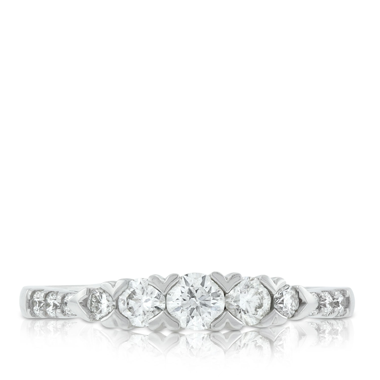 Diamond Ring with Chevron Setting 14K Ben Bridge Jeweler