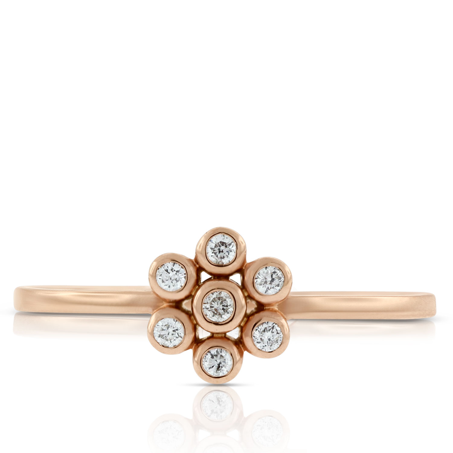 Rose Gold Floral Diamond Ring 14K Ben Bridge Jeweler