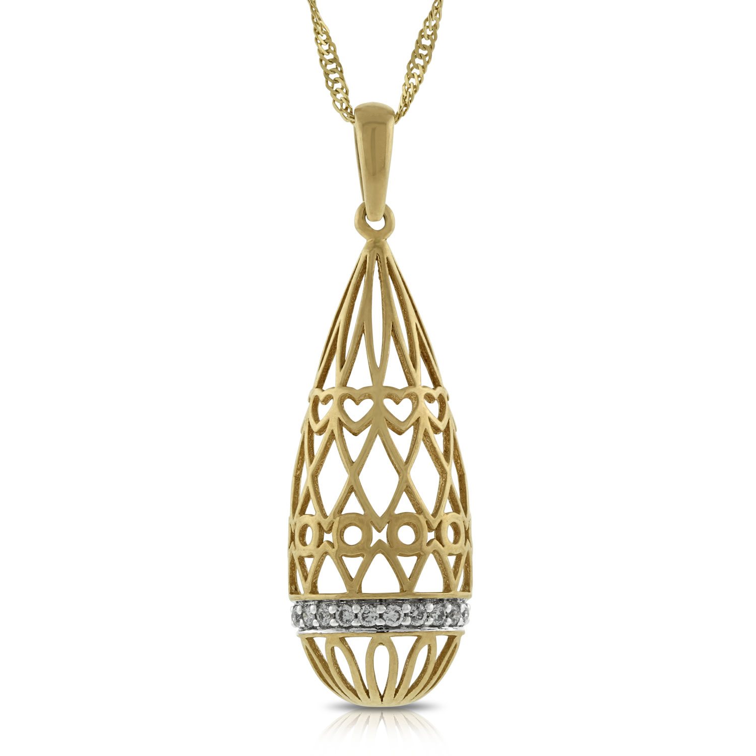 Filigree Drop Diamond Pendant 14K Ben Bridge Jeweler