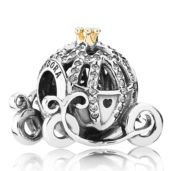 PANDORA Disney Cinderella's Pumpkin Coach Charm, Silver & 14K 791573CZ Ben Bridge Jeweler