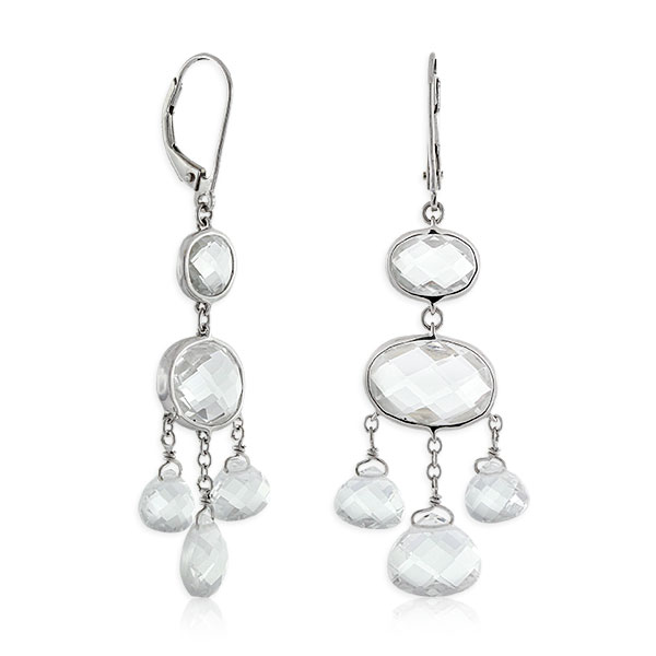 White Topaz Chandelier Earrings 14K Ben Bridge Jeweler