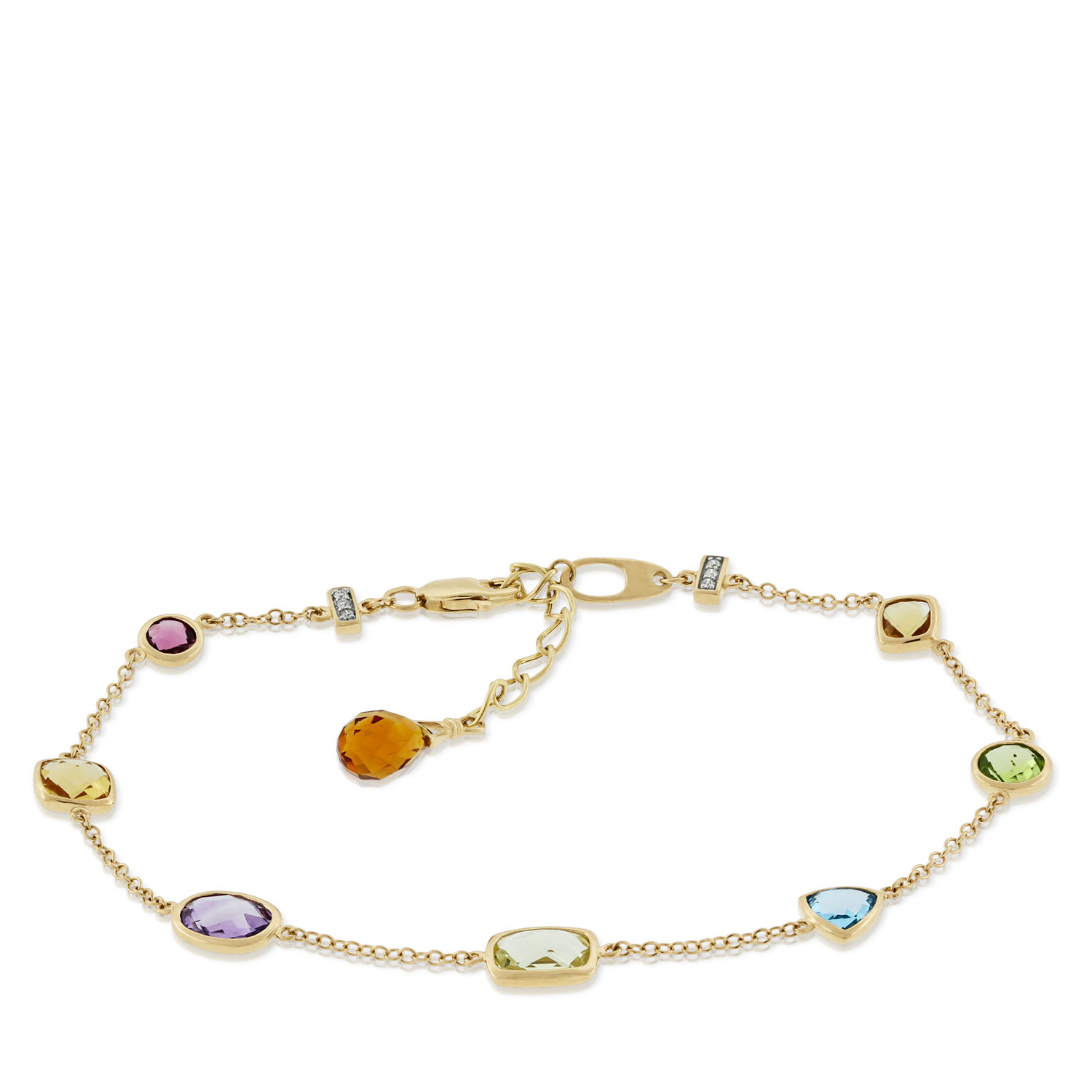 MultiGemstone & Diamond Bracelet 14K Ben Bridge Jeweler