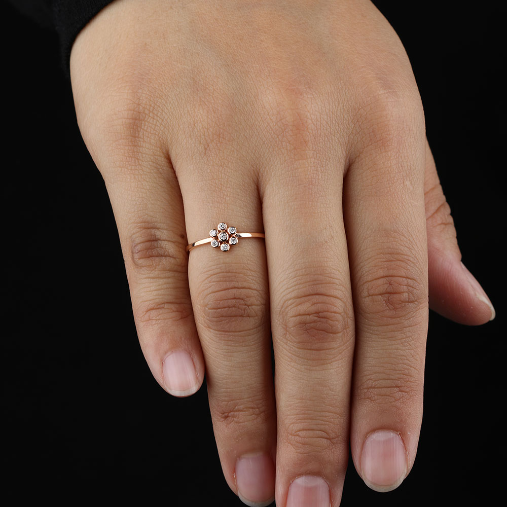 Rose Gold Floral Diamond Ring 14K Ben Bridge Jeweler