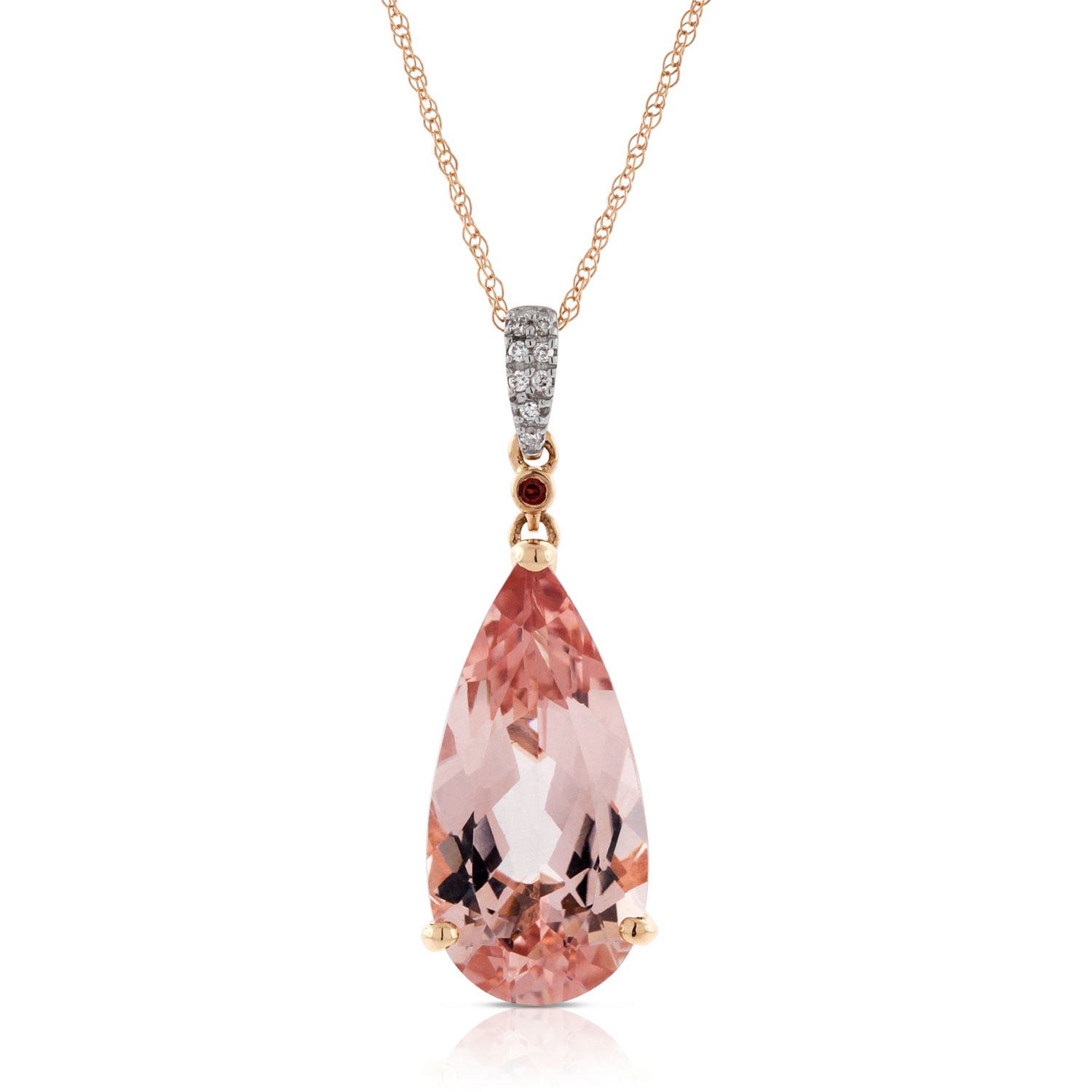 Rose Gold & Diamond Drop Pendant 14K Ben Bridge Jeweler