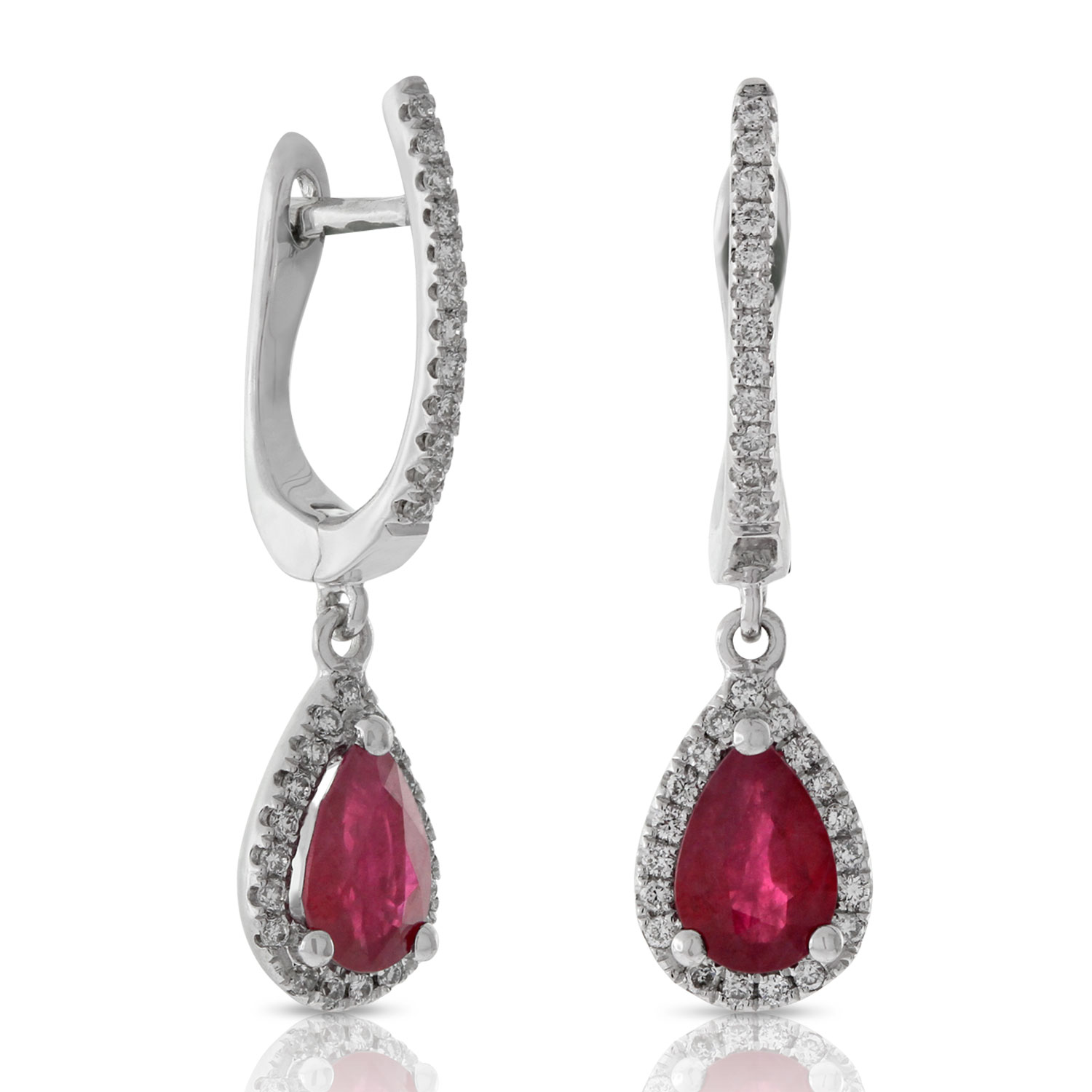 Ruby & Diamond Drop Earrings 14K Ben Bridge Jeweler