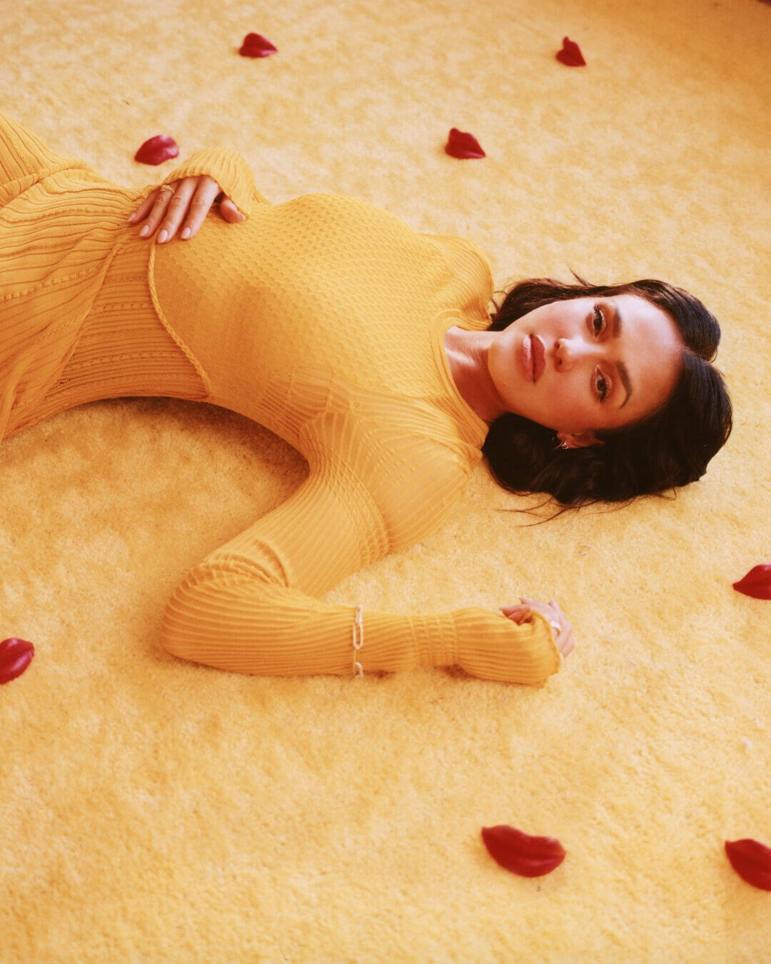 Jessica Alba wearing Givenchy skirt and dress with Ben Bridge bracelet, earrings and rings. 