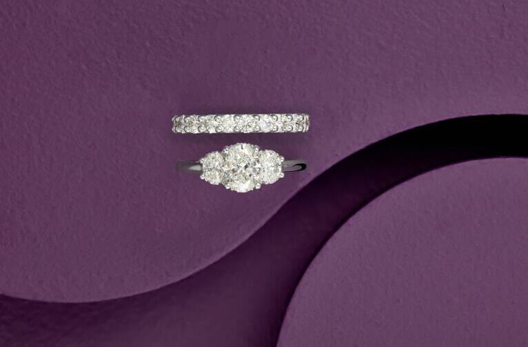 Engagement Ring and Wedding Band Set