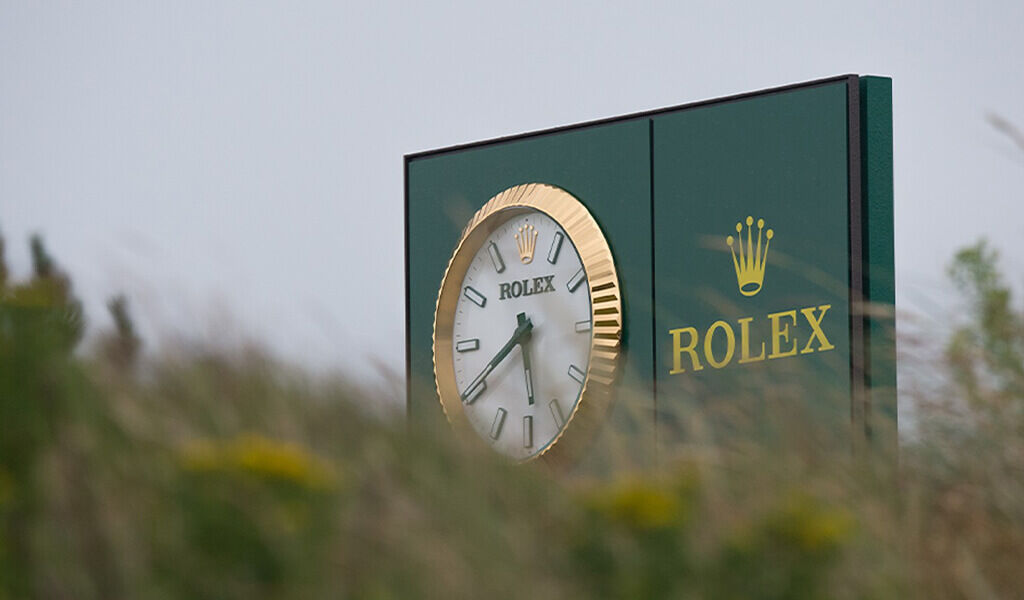 Rolex's iconic clock at The Open Golf tournament