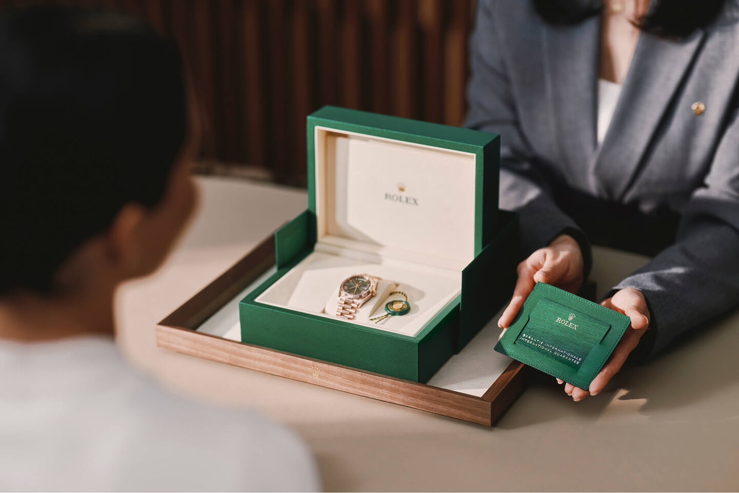 Rolex is purchased and presented