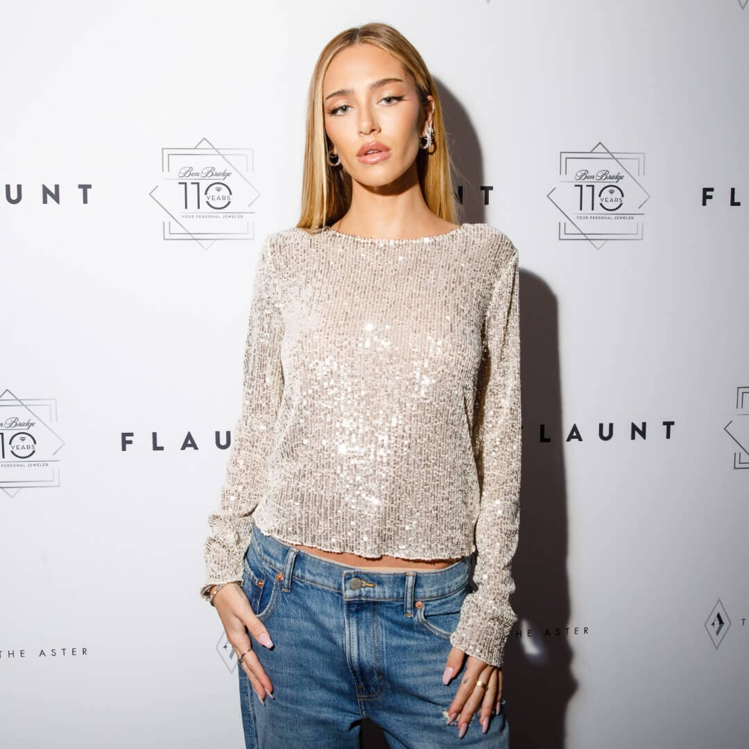 Delilah Belle Hamlin on the red carpet in sparkling Ben Bridge jewelry. 