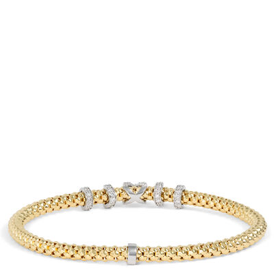 Toscano Stretchy Bracelet, &frac12; Carat Total Weight, 18K Yellow Gold