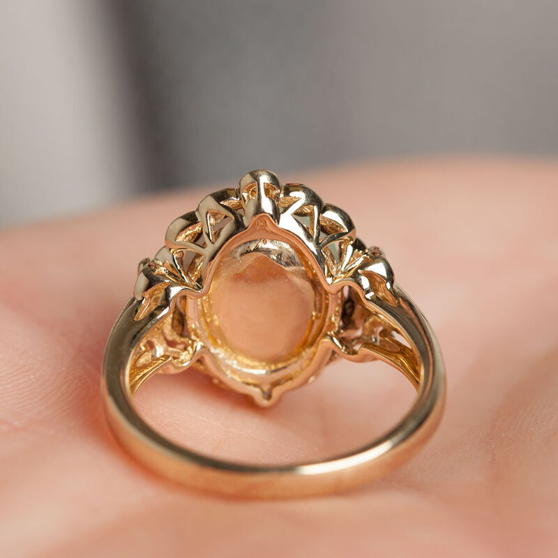 Opal & Diamond Ring 14K image number 2