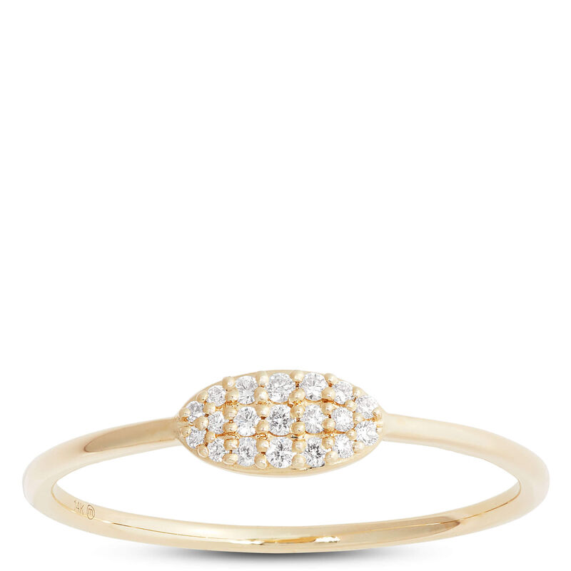 Oval Pave Diamond Ring, 14K Yellow Gold image number 0
