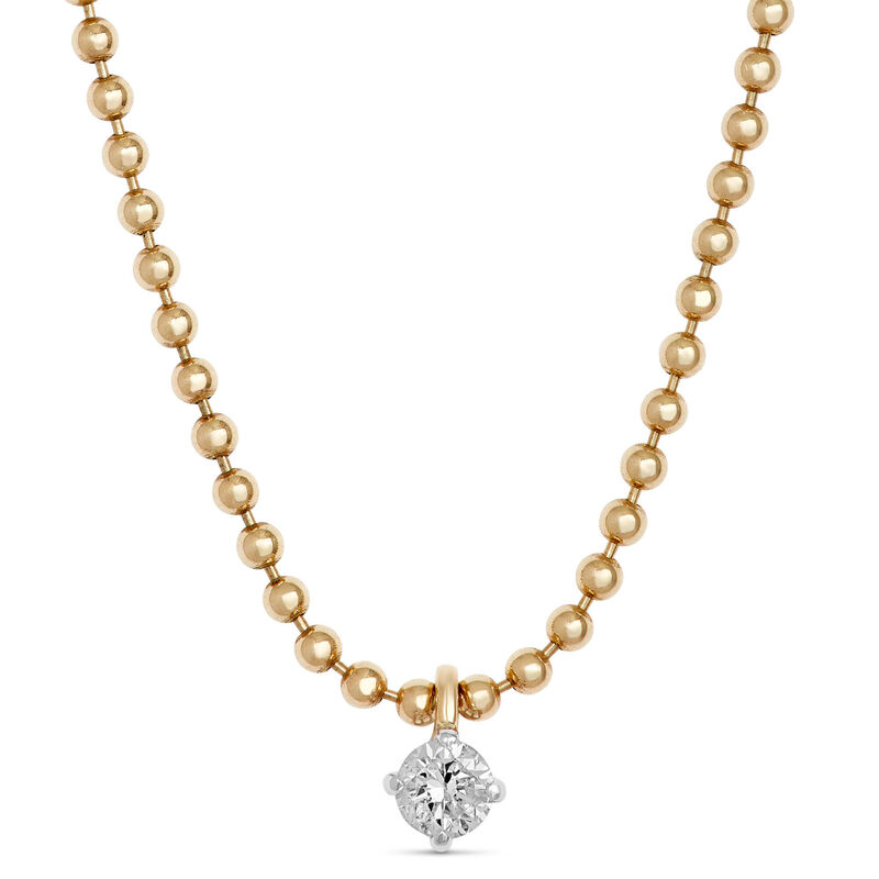 Ikuma Canadian Diamond Solitaire Beaded Chain Necklace, 14K Yellow Gold image number 0