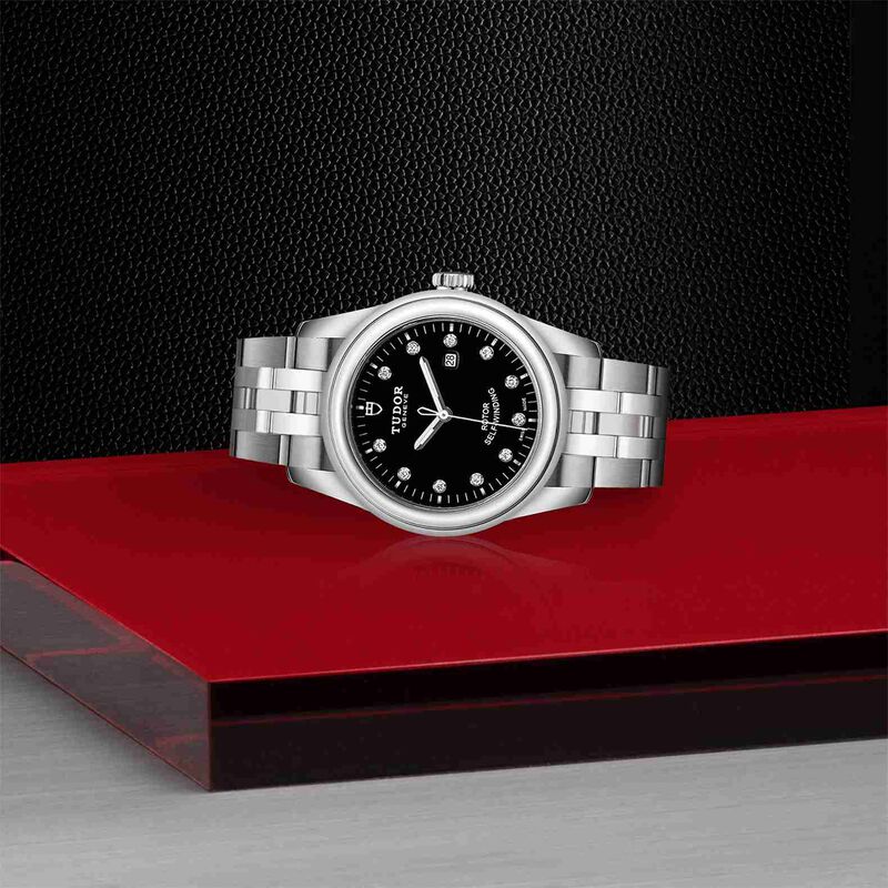 TUDOR Glamour Date Watch Black Dial Steel Bracelet, 31mm image number 2