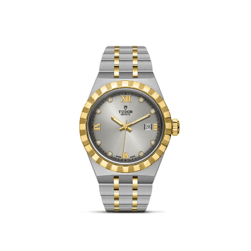 TUDOR Royal Watch Steel Case Silver Dial Steel and Gold Bracelet, 28mm image number 0