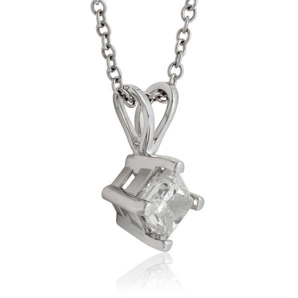 Princess Cut Diamond Solitaire Necklace 14K, 3/8 ct.