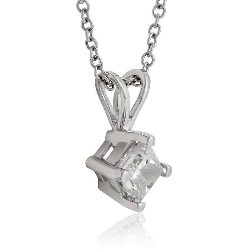 Princess Cut Diamond Solitaire Necklace 14K, 3/8 ct. image number 1