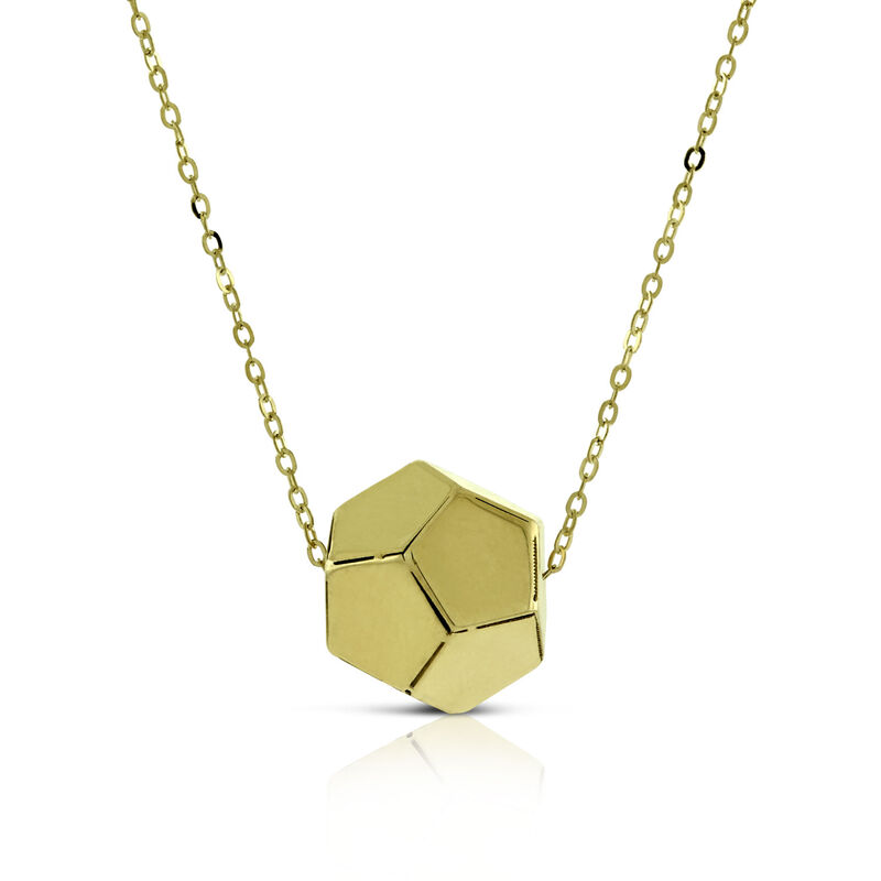 Faceted Ball Pendant Necklace 14K image number 0