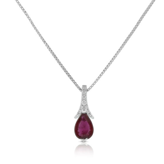 Pear-Shaped Ruby & Diamond Necklace 14K | Ben Bridge Jeweler