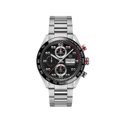 TAG Heuer Carrera Calibre 16 Watch Steel Case Black Dial, 44mm