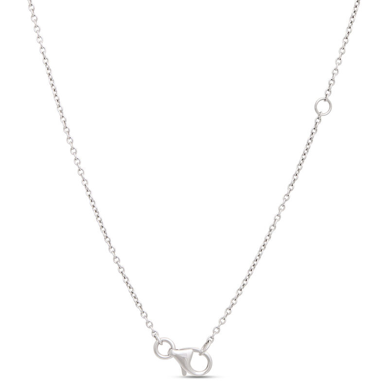 Double Loop Black and White Diamond Necklace, ⅓ Carat, 14K White Gold image number 3