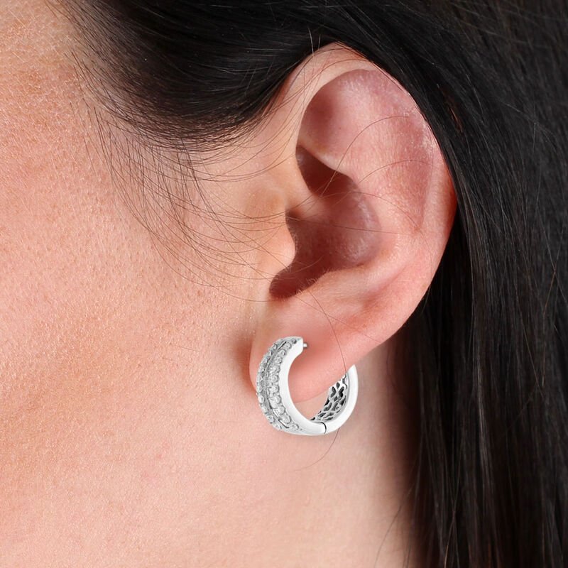 Diamond Hoop Earrings 14K image number 2