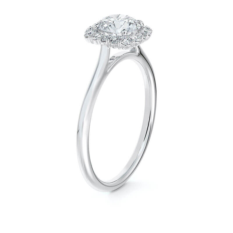 De Beers Forevermark Round Diamond Cushion Halo Ring 18K image number 2