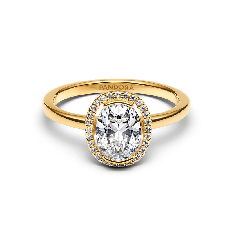 Pandora Oval Sparkling Halo Ring image number 1