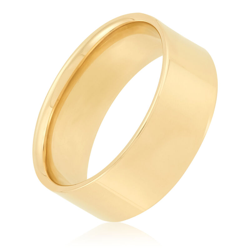 Yellow Gold Polished Pipe Comfort Fit 8mm Band 18K image number 0