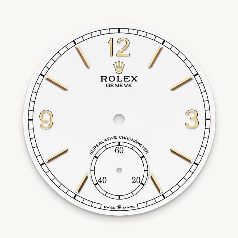 rolex 1908 in 18 ct yellow gold, m52508-0008 - intense white dial - ben bridge