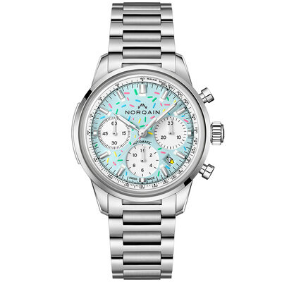 NORQAIN Freedom Chrono Enjoy Life "Sprinkles" Blue Dial Watch, 40mm
