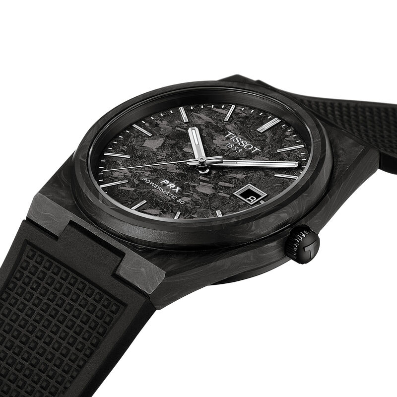 TISSOT PRX Powermatic 80 Carbon Black Dial Watch, 40.5mm image number 3