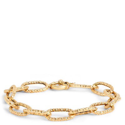 Toscano 7.5-Inch Oval Link Bracelet, 14K Yellow Gold