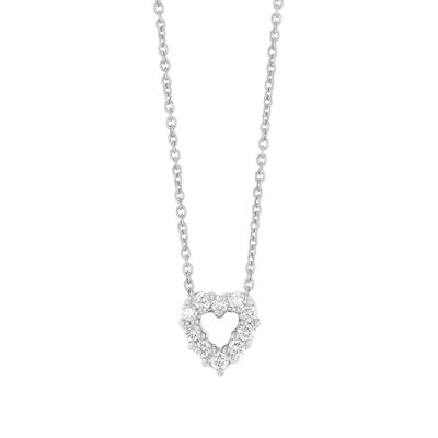 Roberto Coin Tiny Treasures Diamond Heart Necklace 18K