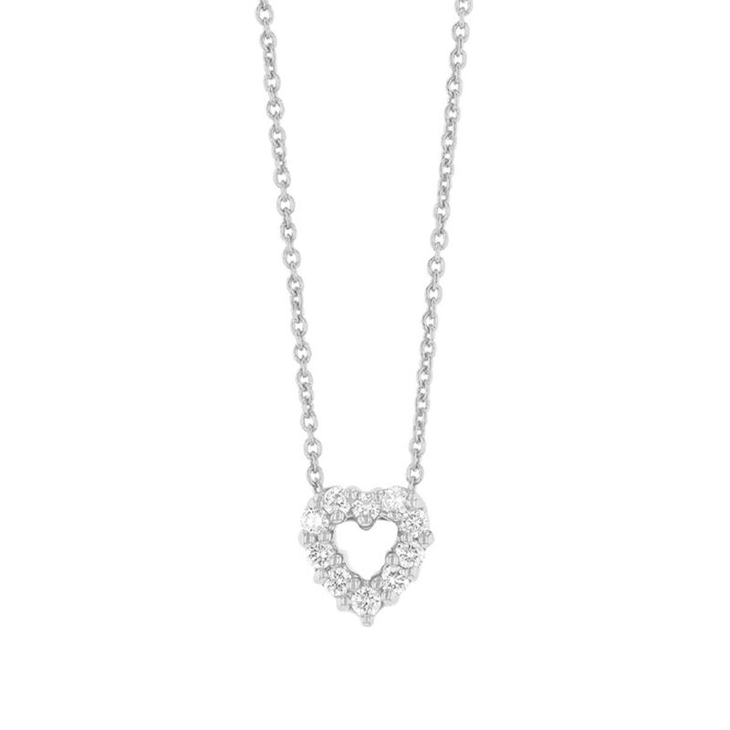 Roberto Coin Tiny Treasures Diamond Heart Necklace 18K image number 2