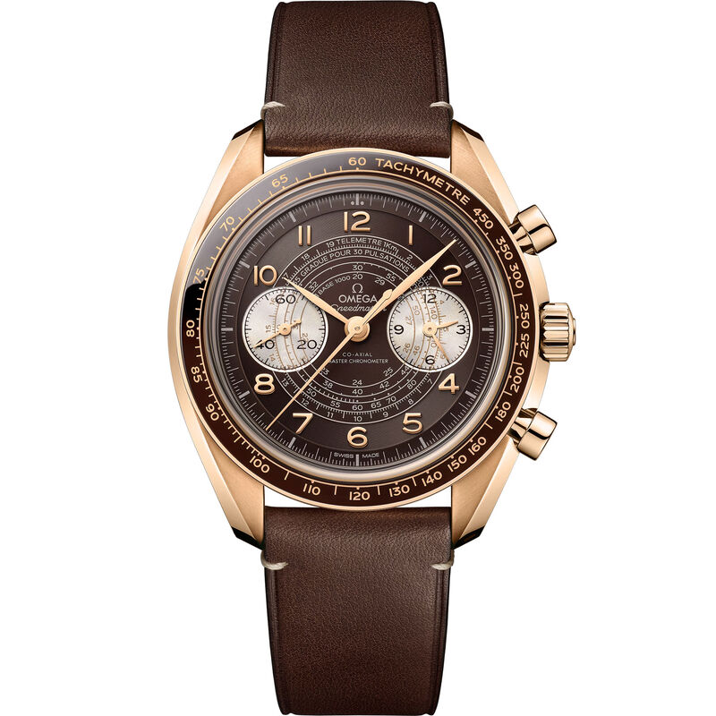 OMEGA Speedmaster Chronoscope Bronze Gold on Leather Strap Brown Dial Watch, 43mm image number 0