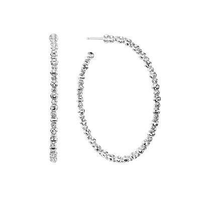 Platinum Born 30MM Diamond Cut Hoop Earrings