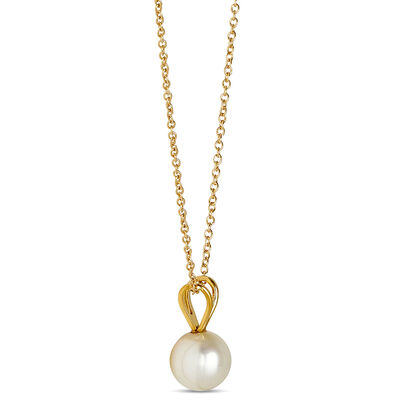 Cultured Pearl Pendant Necklace, 14K Yellow Gold
