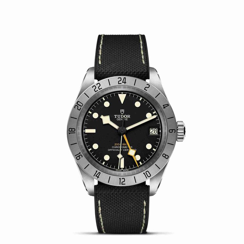 TUDOR Black Bay Pro Watch Steel Case Black Dial Rubber And Leather Strap, 39mm image number 0
