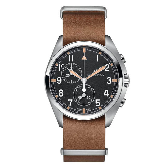 khaki pilot pioneer chrono quartz