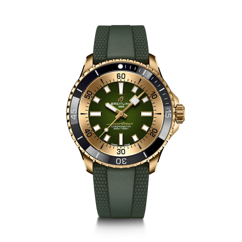 Breitling Superocrean Automatic 42 Watch Bronze Case Green Dial Green Strap, 42mm image number 0