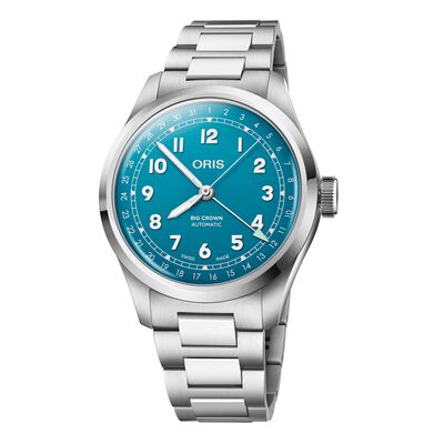 Oris Big Crown Pointer Date Turquoise Dial Watch, 40mm