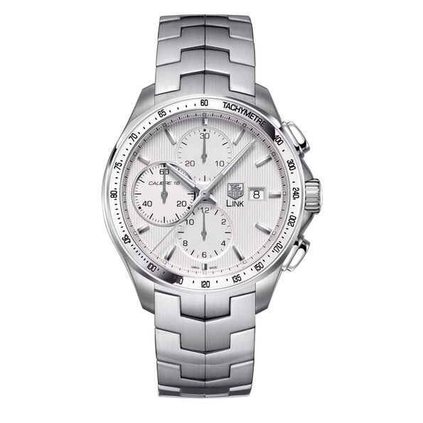 Pre-Owned TAG Heuer Link Silver Dial Chronograph Watch, 43mm