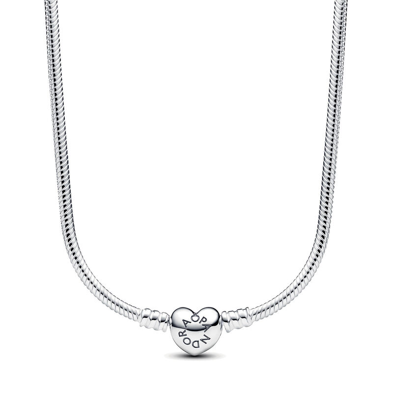 Pandora Moments Heart Clasp Snake Chain Necklace image number 0