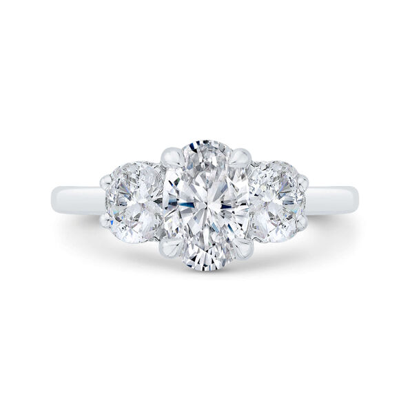 Bella Ponte 3-Stone Oval Cut Diamond Engagement Ring in Platinum