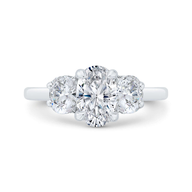 Bella Ponte 3-Stone Oval Cut Diamond Engagement Ring in Platinum image number 0