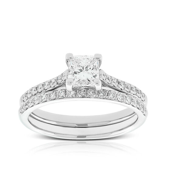 Ikuma Canadian Princess Cut Diamond Bridal Set 14K